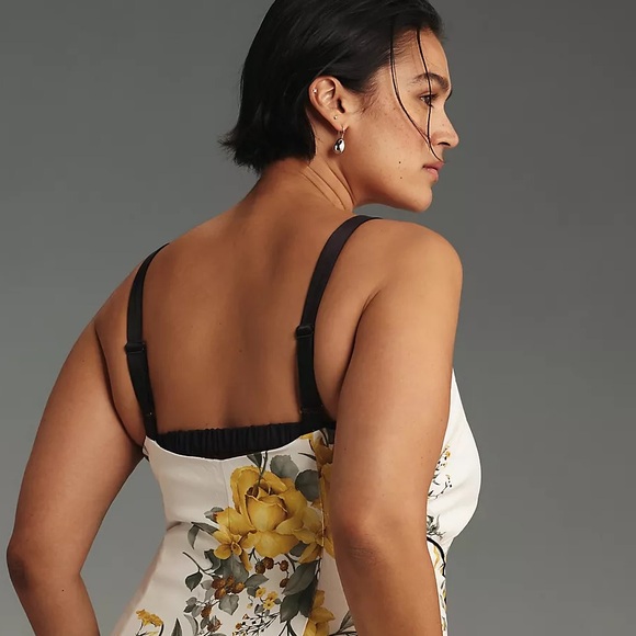 Anthropologie White and Yellow Floral Midi Dress - Picture 11 of 16